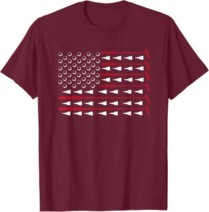 Golf Club USA Flag Patriotic American Golfer Pride Golf T-Shirt - T-Shirt | Maroon