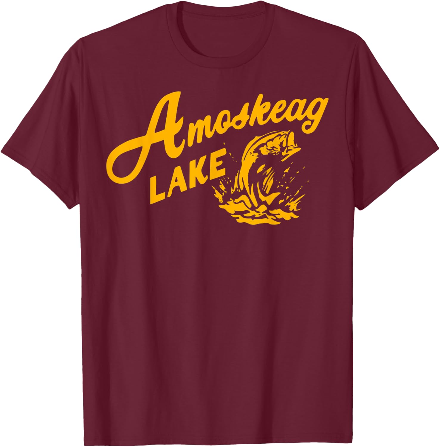 Amoskeag Lake Essential , Fishing Shirt T-Shirt - T-Shirt | Maroon