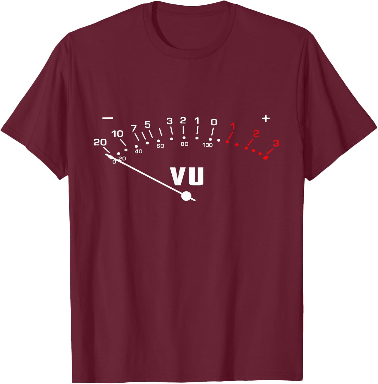 VU Sound Technician Audio Volume Meter T-Shirt - T-Shirt | Maroon