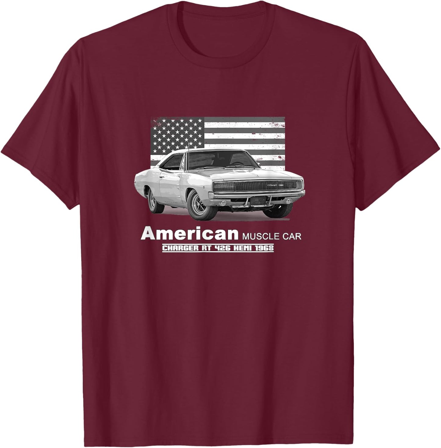 Charger RT 426 Hemi American Muscle Car 60s 70s T-Shirt - T-Shirt | Maroon
