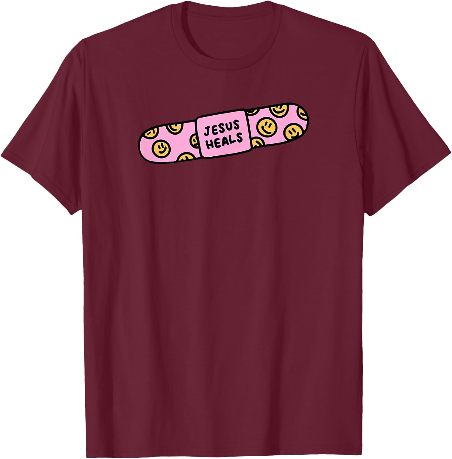 Jesus heal Funny Christian Faith Healer Healing T-Shirt - T-Shirt | Maroon
