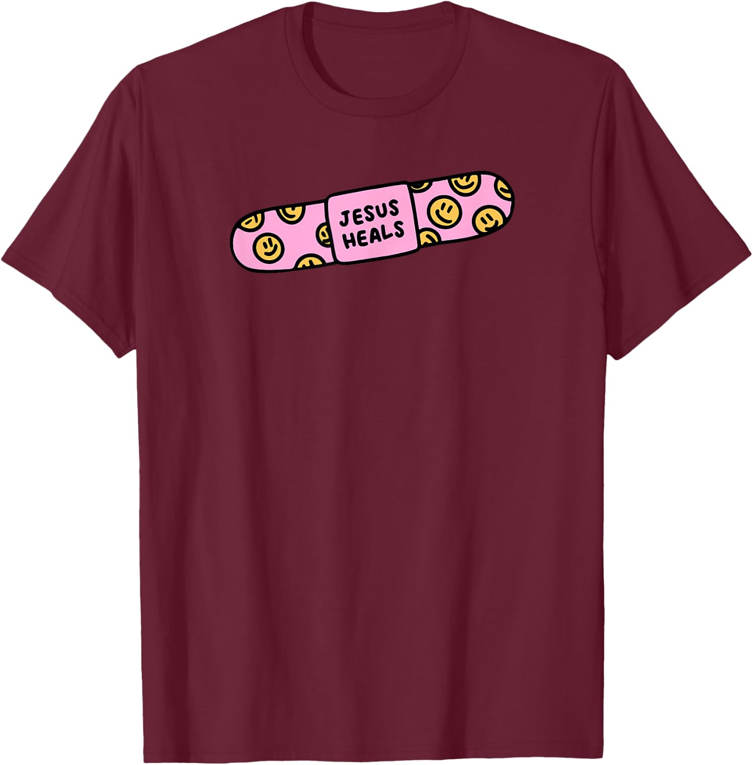 Jesus heal Funny Christian Faith Healer Healing T-Shirt - T-Shirt | Maroon