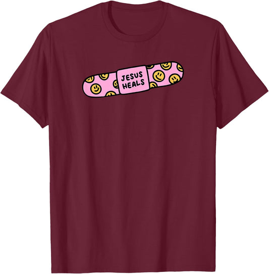 Jesus heal Funny Christian Faith Healer Healing T-Shirt - T-Shirt | Maroon