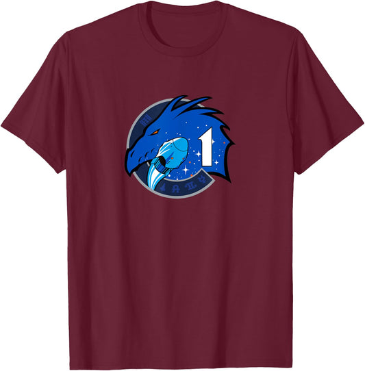 NASA Space Crew Dragon Spacecraft Crew-1 T-Shirt - T-Shirt | Maroon