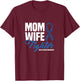 Mom Wife Fighter Blue Ribbon Colon Cancer Awareness T-Shirt - T-Shirt | Maroon