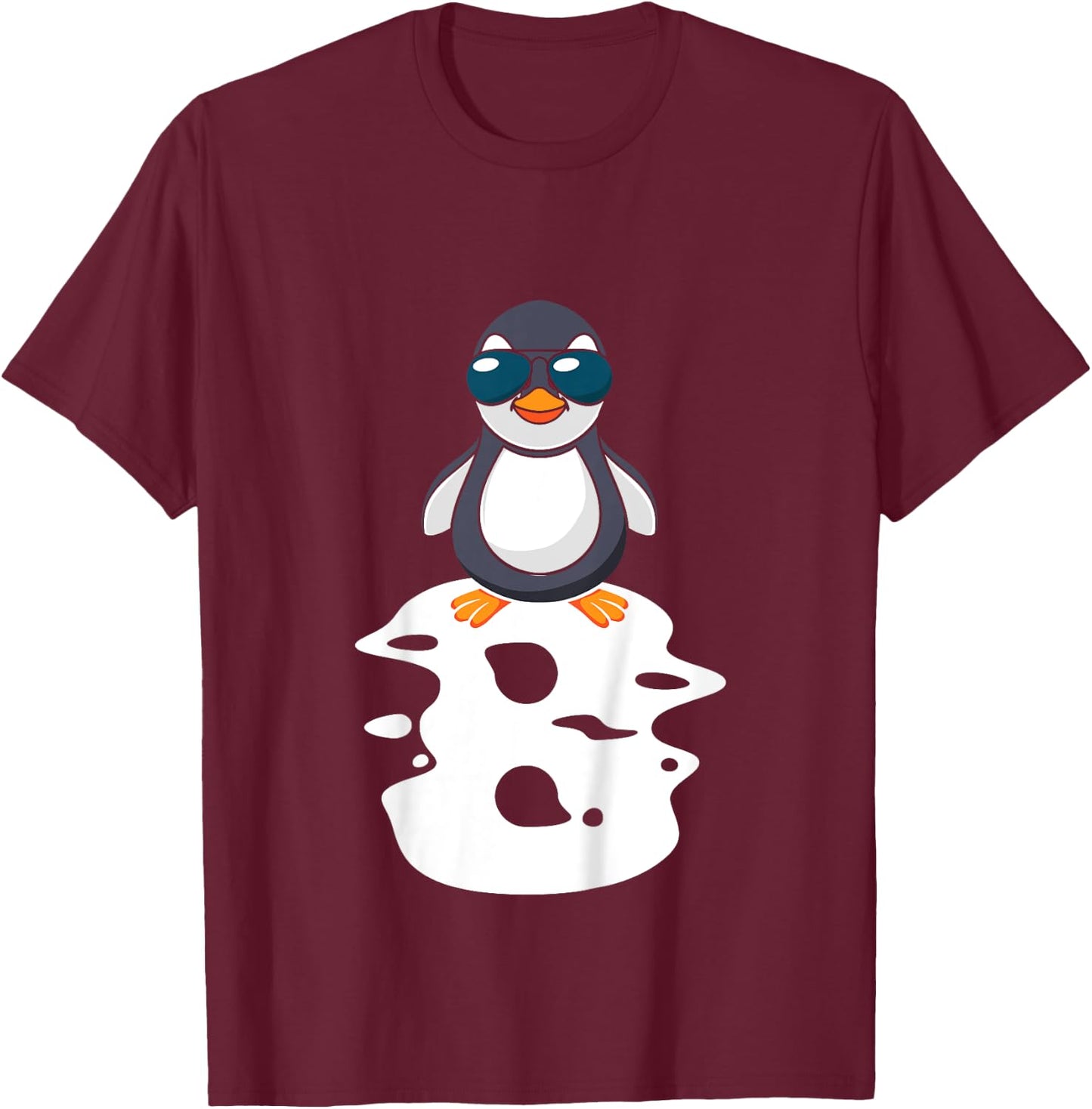 I Am Already 8 Years Old Penguin 8th Birthday T-Shirt - T-Shirt | Maroon