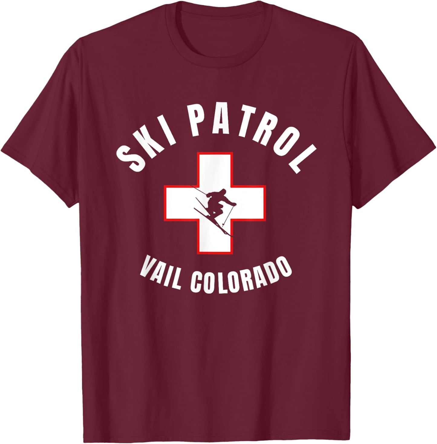 Vail Colorado Ski Patrol T-Shirt - T-Shirt | Maroon