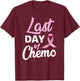 Breast Cancer Last Day Of Chemo Pink Ribbon Recovery T-Shirt - T-Shirt | Maroon