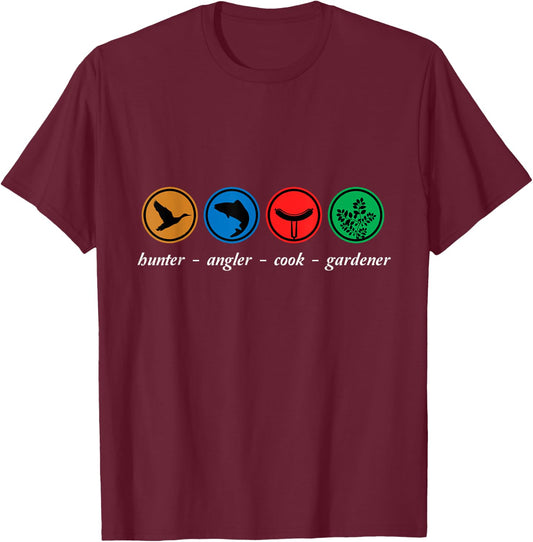 Hunter Angler Cook Gardener Grill Hunting Fish Garden Gift T-Shirt - T-Shirt | Maroon