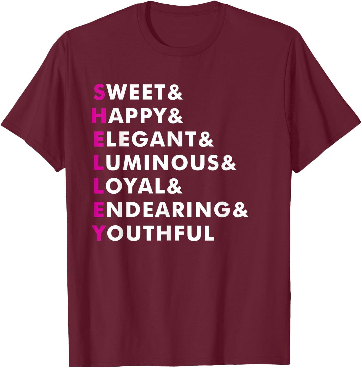 Shelley Name Shirt Personalized Gift T-Shirt - T-Shirt | Maroon