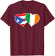 Irish Puerto Rican Flag Love Ireland Puerto Rico Heart T-Shirt - T-Shirt | Maroon