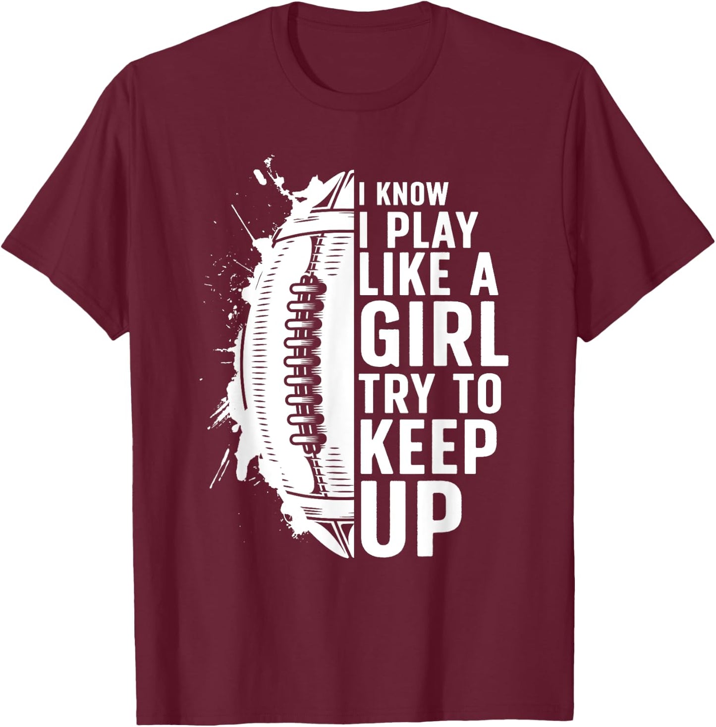 Cool Football Girls Football Player Coach Sports T-Shirt - T-Shirt | Maroon