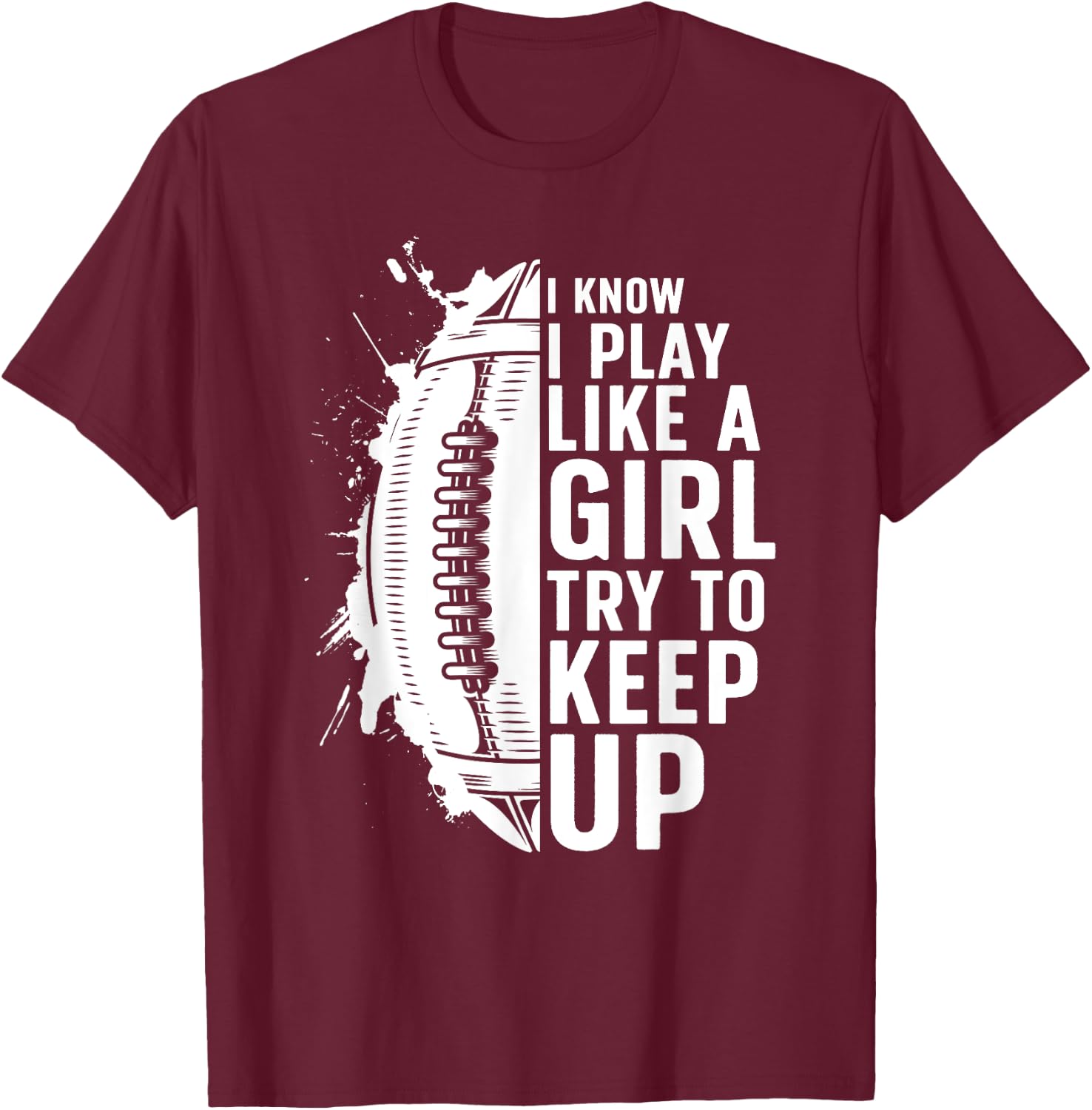 Cool Football Girls Football Player Coach Sports T-Shirt - T-Shirt | Maroon