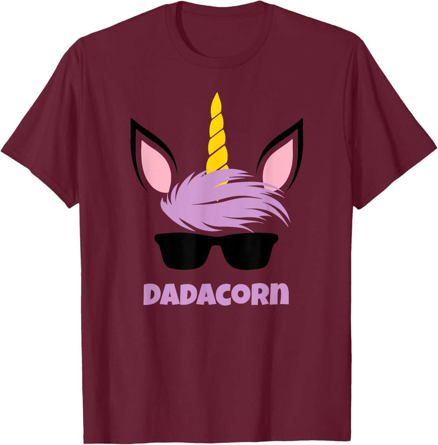 Dadacorn Unicorn Dad Funny Gift T-Shirt - T-Shirt | Maroon