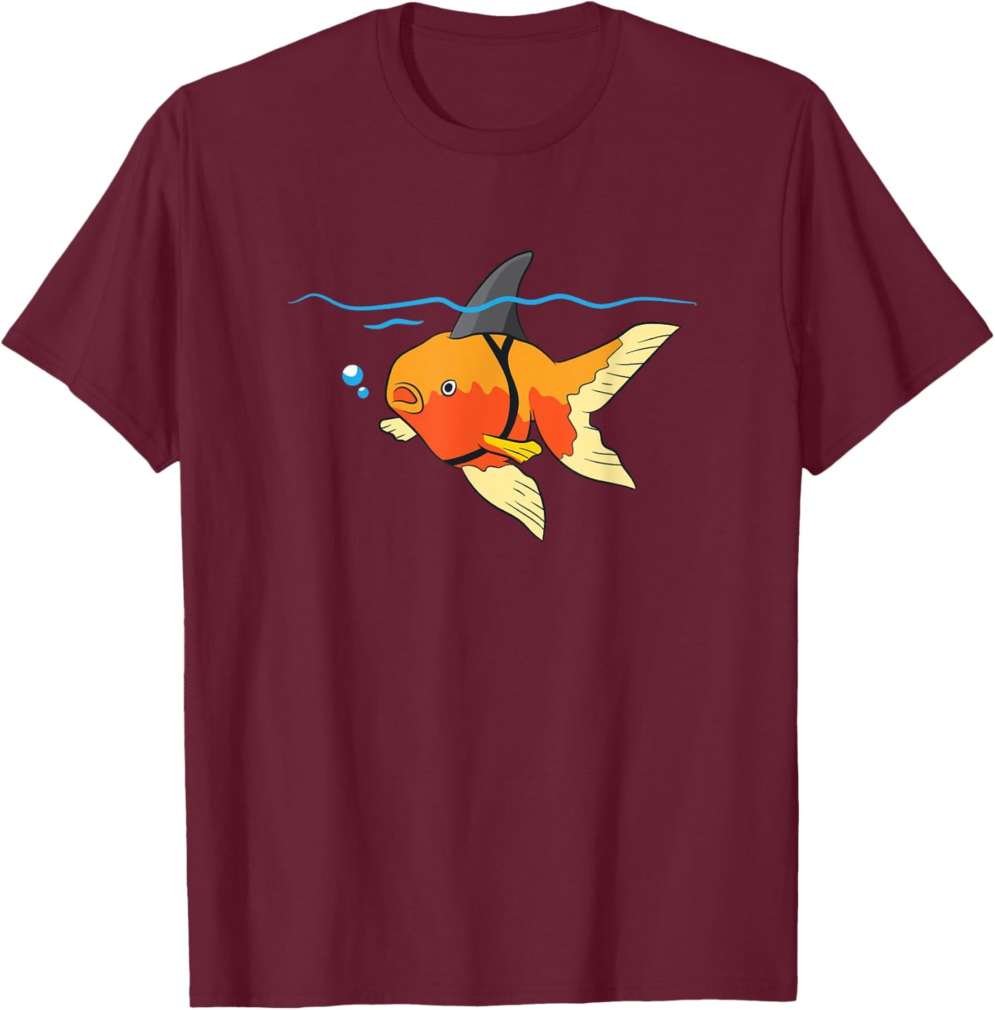 Funny Goldfishes Gifts Cute Goldfish Shark Fin Motivational Goldfish T-Shirt - T-Shirt | Maroon