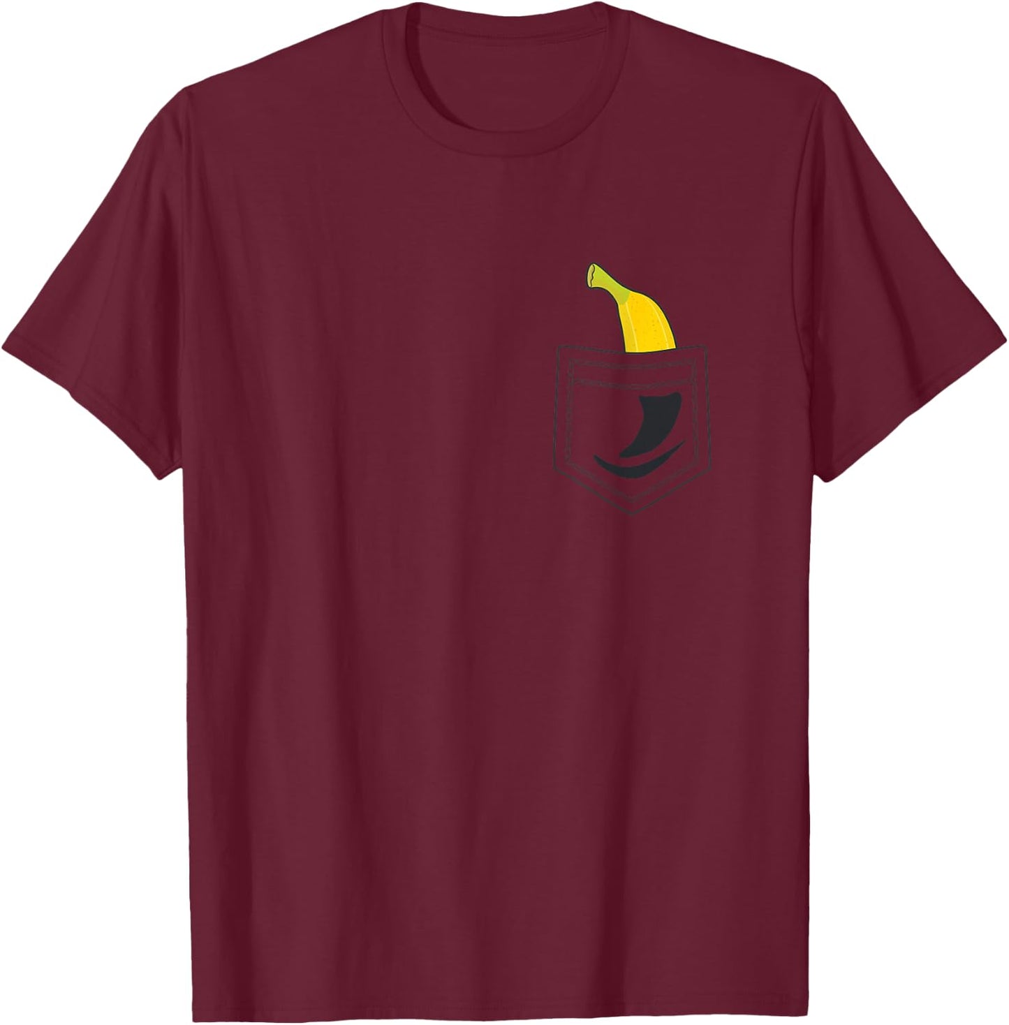 Banana in Pocket Banana Lover Small T-Shirt - T-Shirt | Maroon