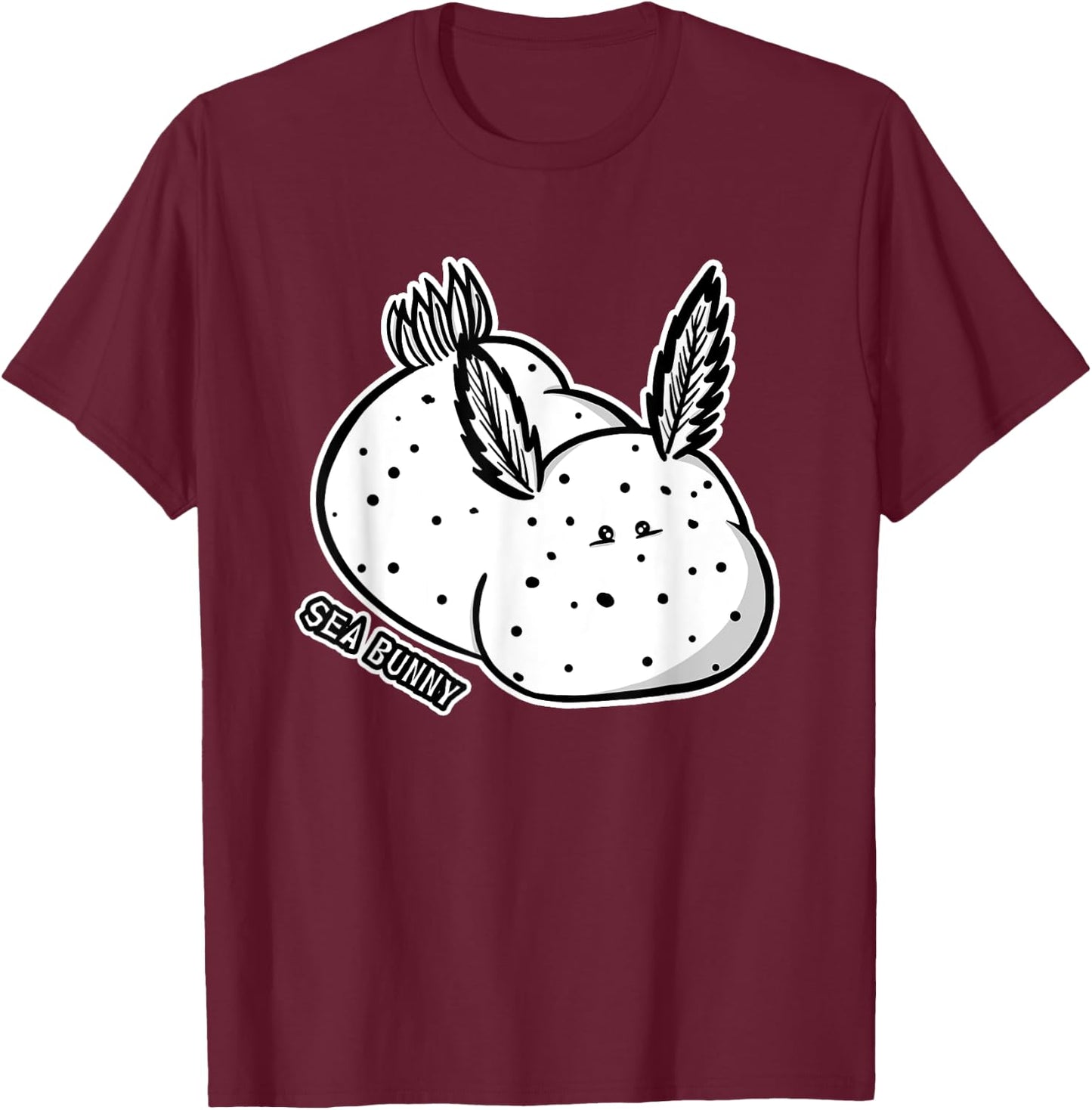 Sea Bunny Cute Ocean Kawaii Slug Jorunna Parva Biologist T-Shirt - T-Shirt | Maroon