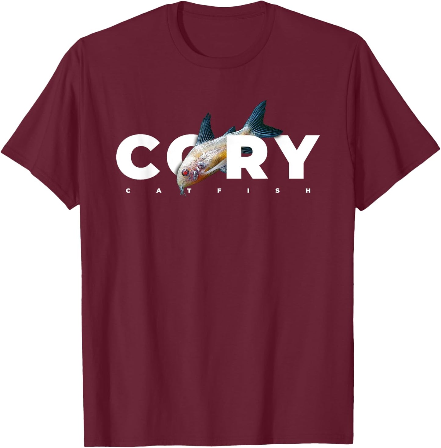 Corydoras Catfish Aquarium Keeper Cory T-Shirt - T-Shirt | Maroon