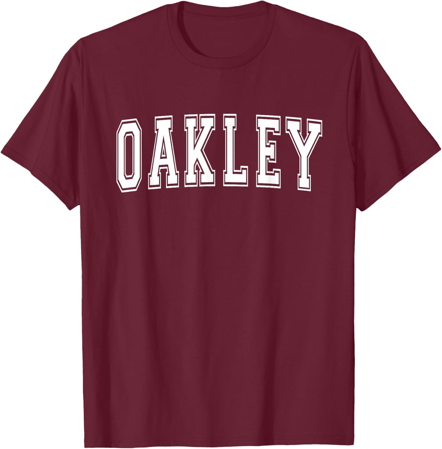 OAKLEY CA CALIFORNIA USA Vintage Sports Varsity Style T-Shirt - T-Shirt | Maroon