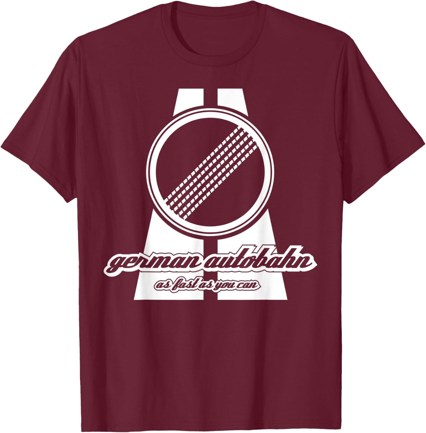 German Autobahn Design "Autobahn" T-Shirt - T-Shirt | Maroon