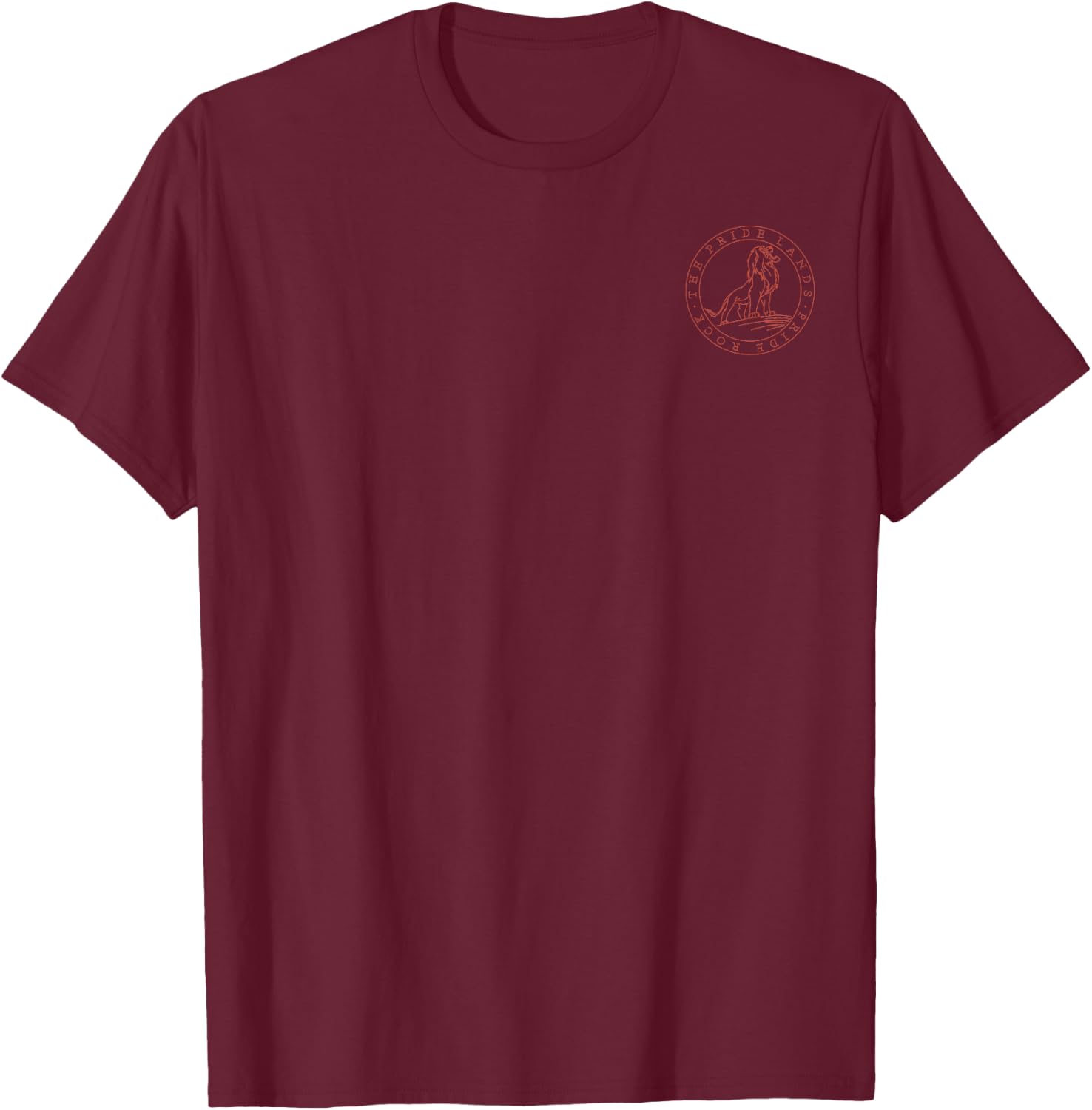 Disney The Lion King Pride Rock Line Art Front & Back T-Shirt - T-Shirt | Maroon