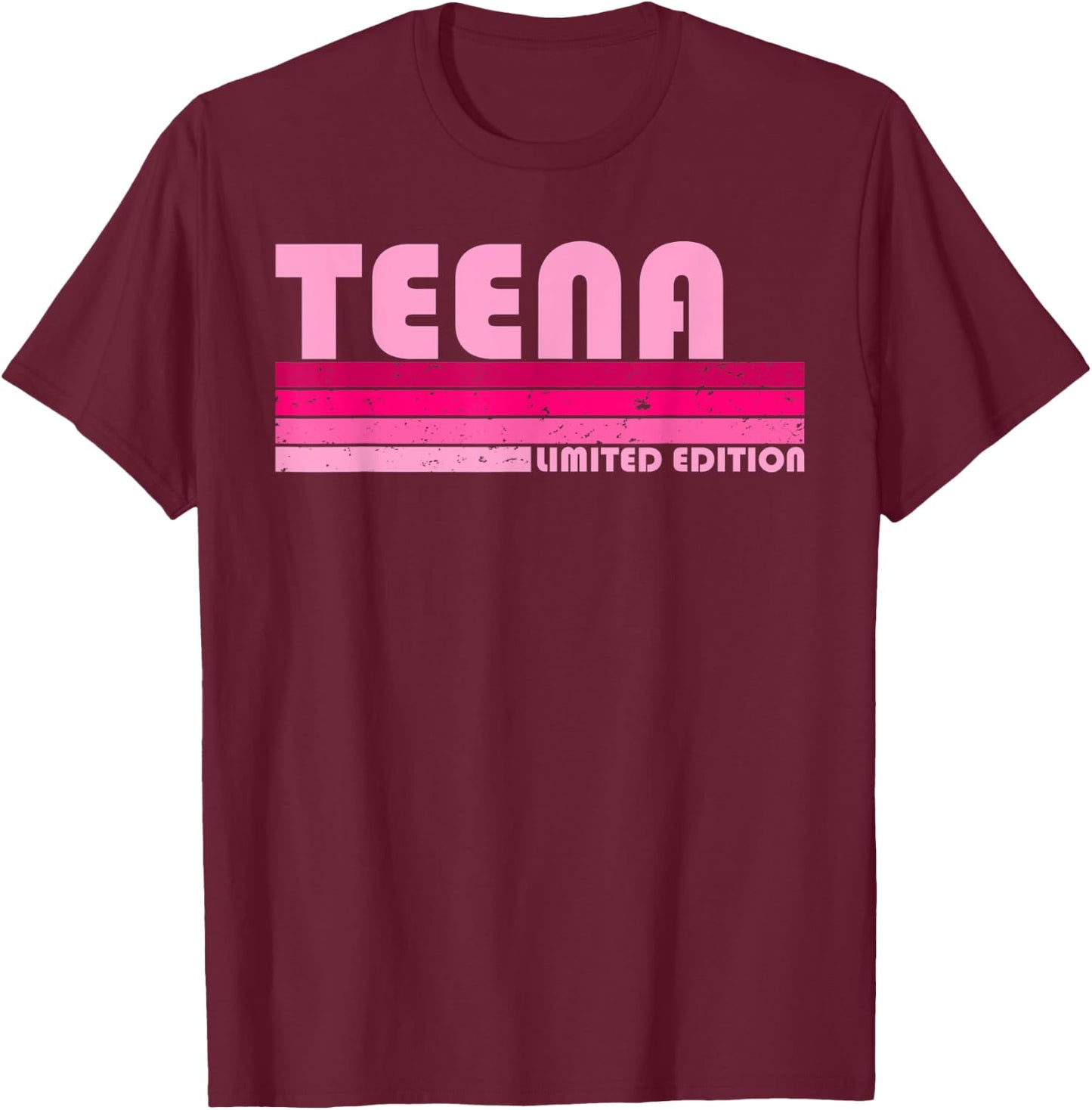 TEENA Name Personalized Retro Vintage 80s 90s Birthday T-Shirt - T-Shirt | Maroon