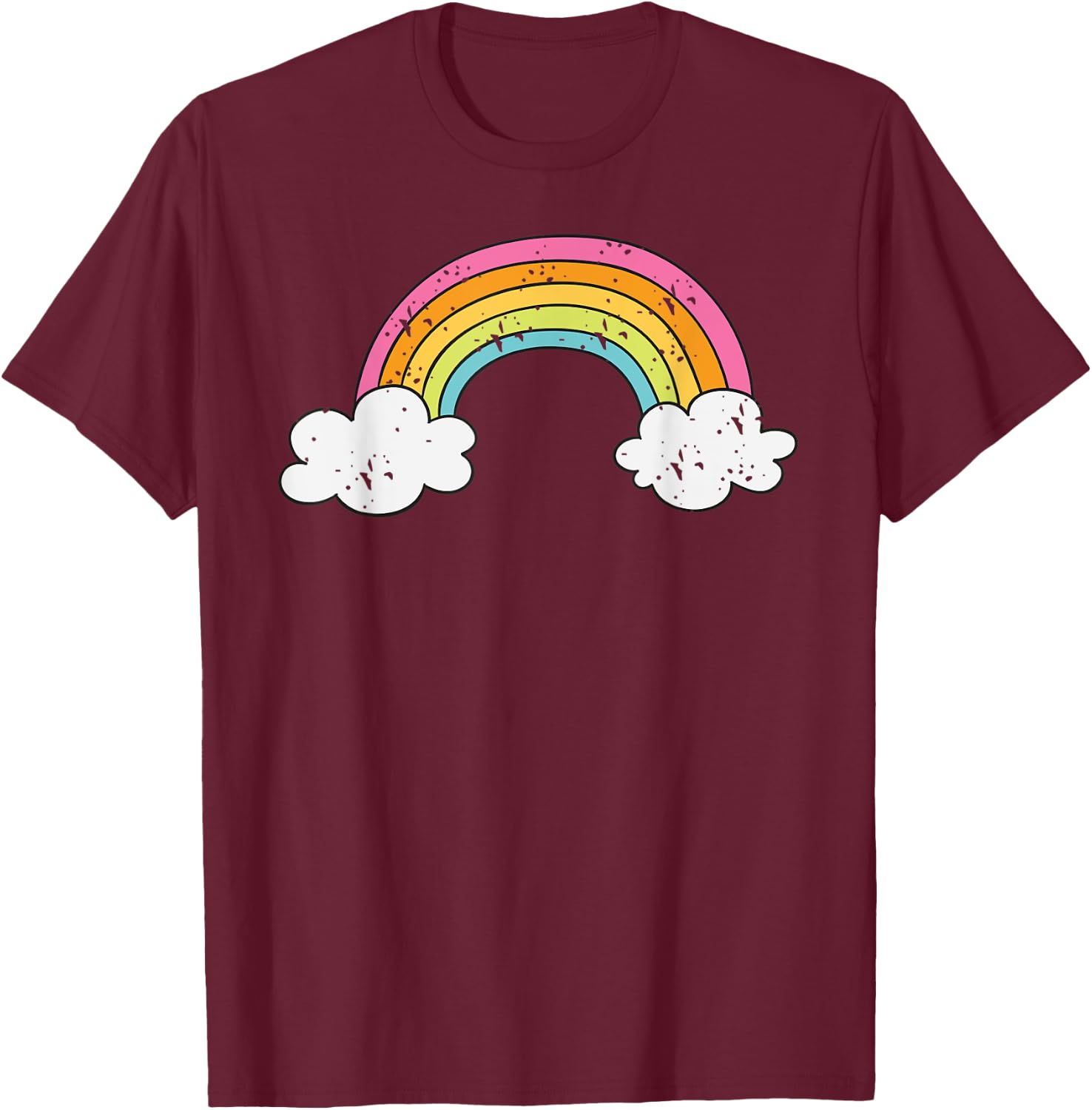 Cool Elegant Rainbow Vintage Retro 80's Style Gift T-Shirt - T-Shirt | Maroon