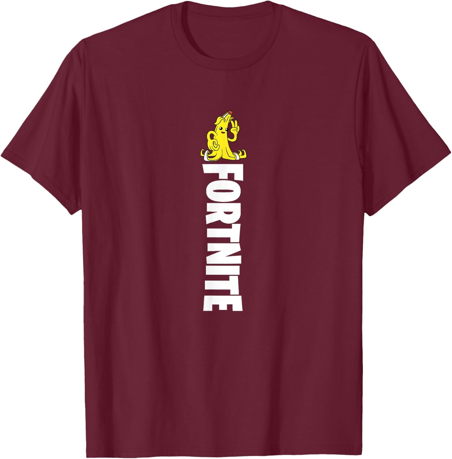 Fortnite Peely Peace Vertical Logo T-Shirt - T-Shirt | Maroon