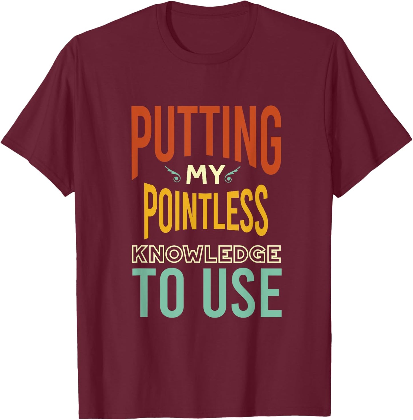 Funny Trivia Knowledge, Brain Quiz, Quiz Design T-Shirt - T-Shirt | Maroon