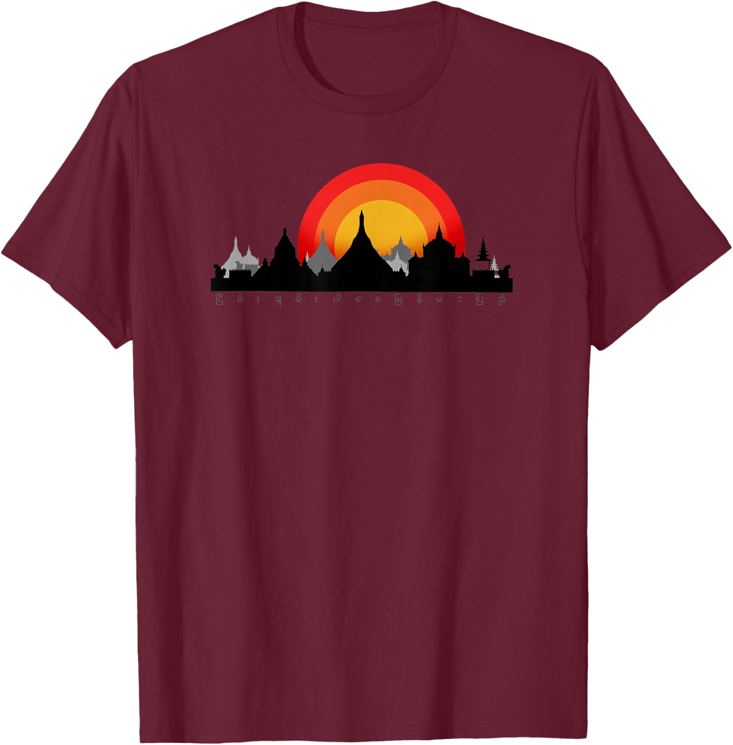 Bless to be peaceful Myanmar(A003) - Gift/Political T-Shirt - T-Shirt | Maroon