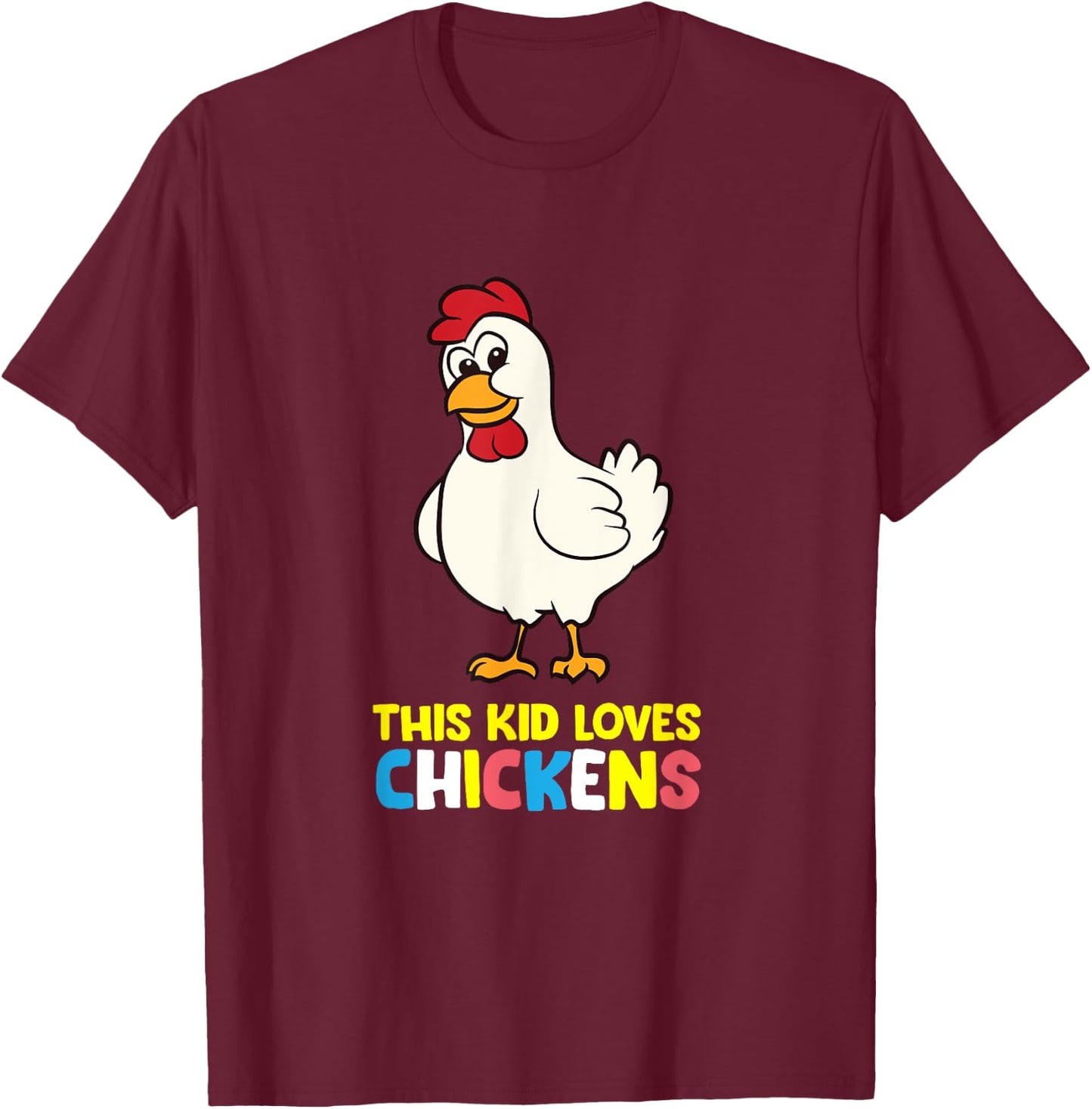This Kid Loves Chickens T-Shirt - T-Shirt | Maroon