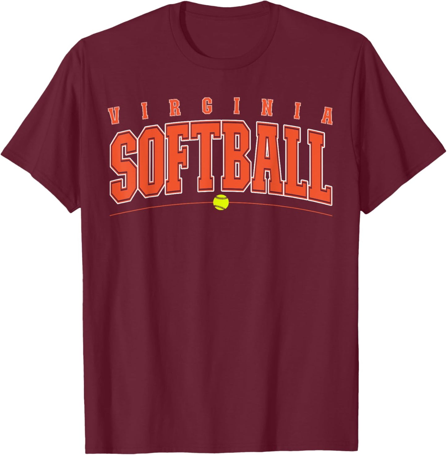 Virginia Softball Vintage Retro Design T-Shirt - T-Shirt | Maroon