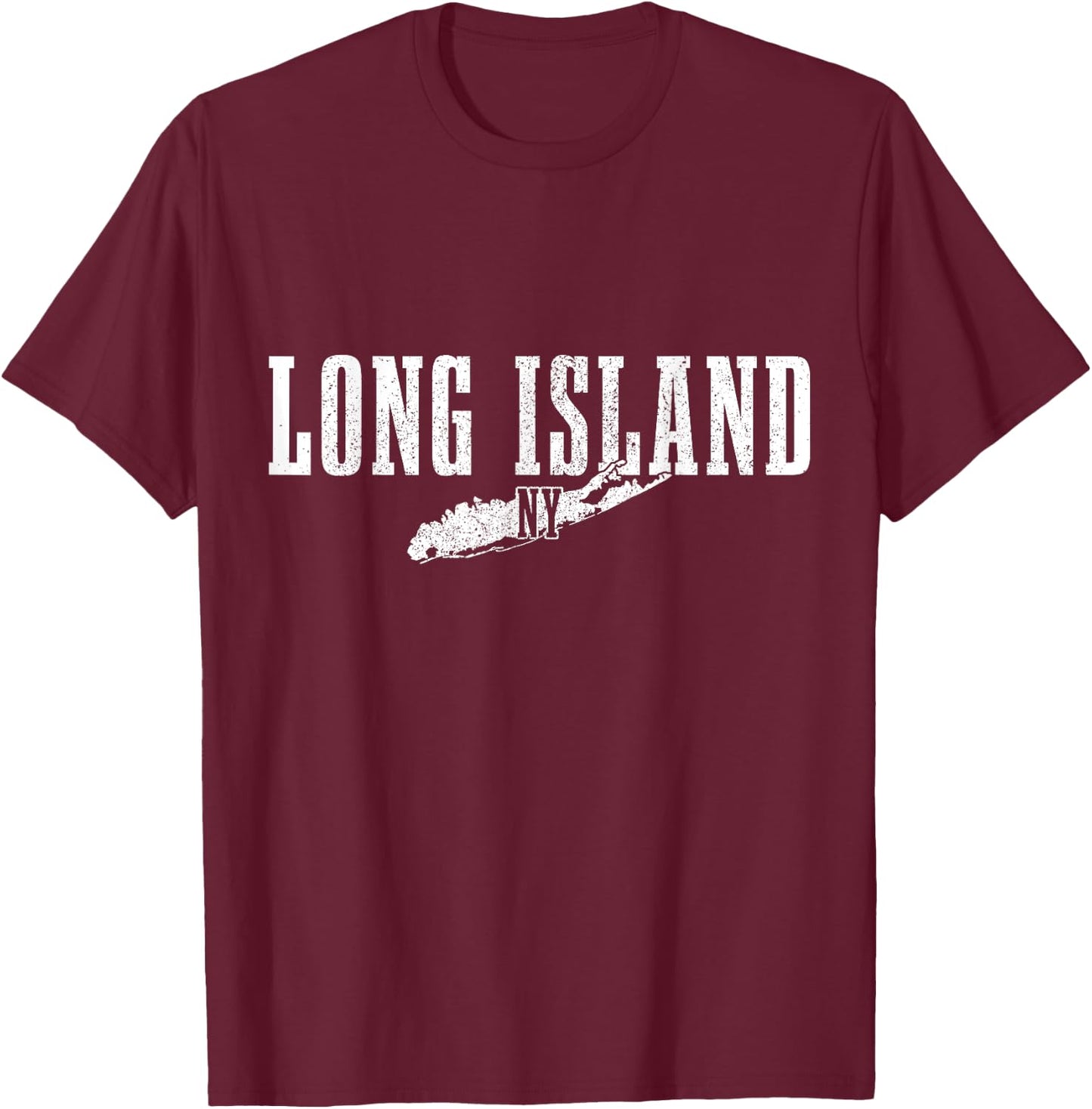 Long Island New York NY Vintage USA America Souvenir T-Shirt - T-Shirt | Maroon