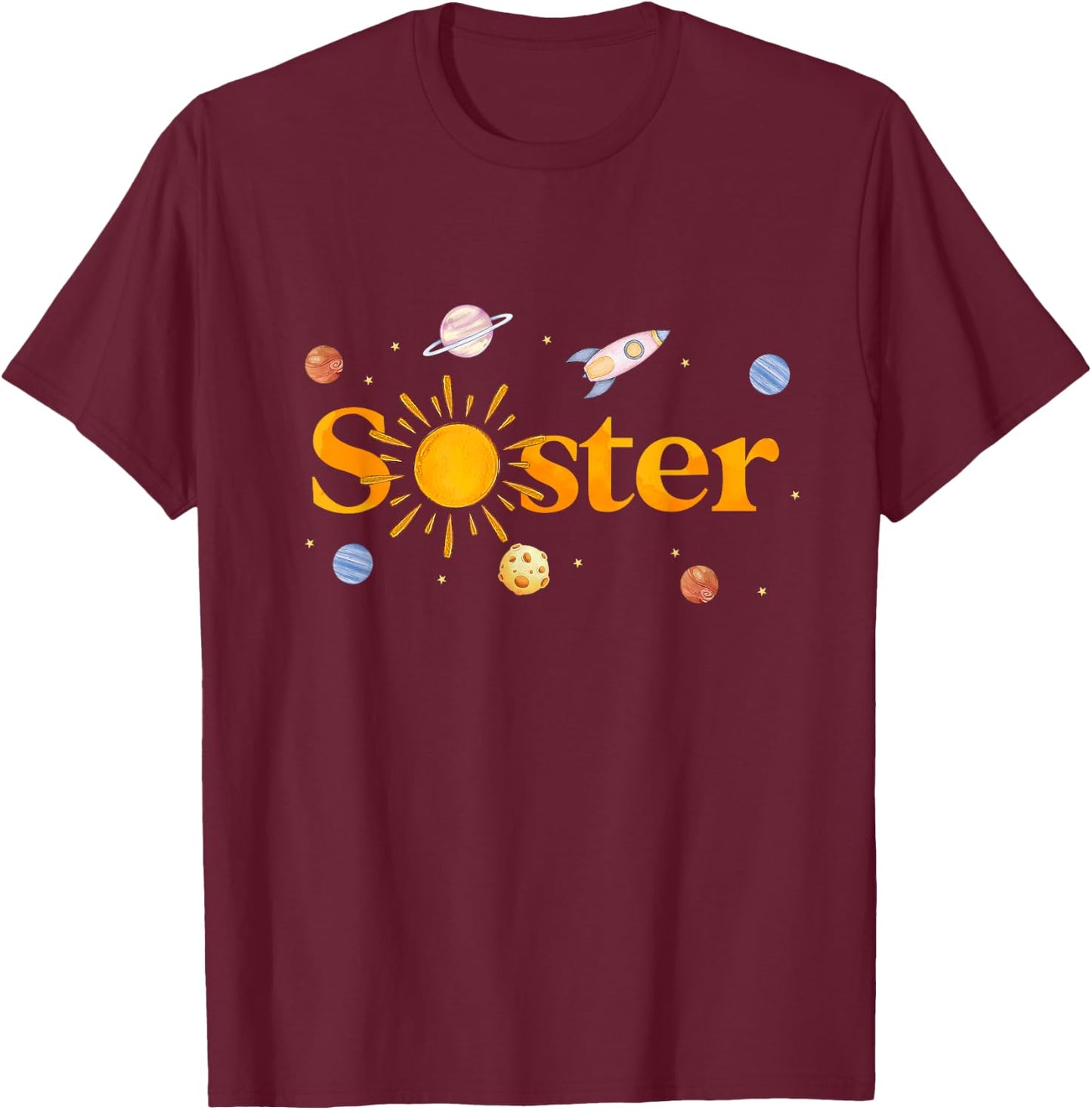 Sister of The Birthday First Trip Around The Sun Bday Boy T-Shirt - T-Shirt | Maroon