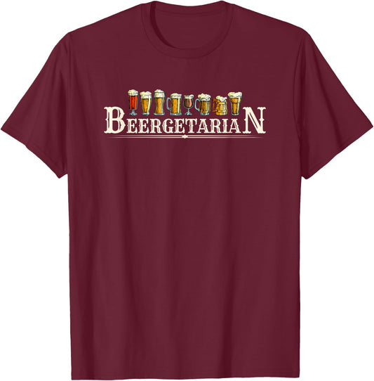 Beergetarian Funny Brewer Craft Beer Lovers Drinking T-Shirt - T-Shirt | Maroon