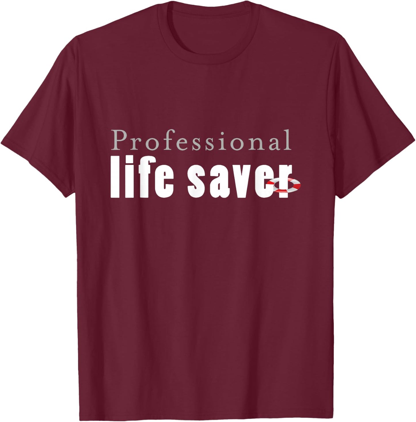 Professional Life Saver Aquatic Water Safety Staff T-Shirt - T-Shirt | Maroon