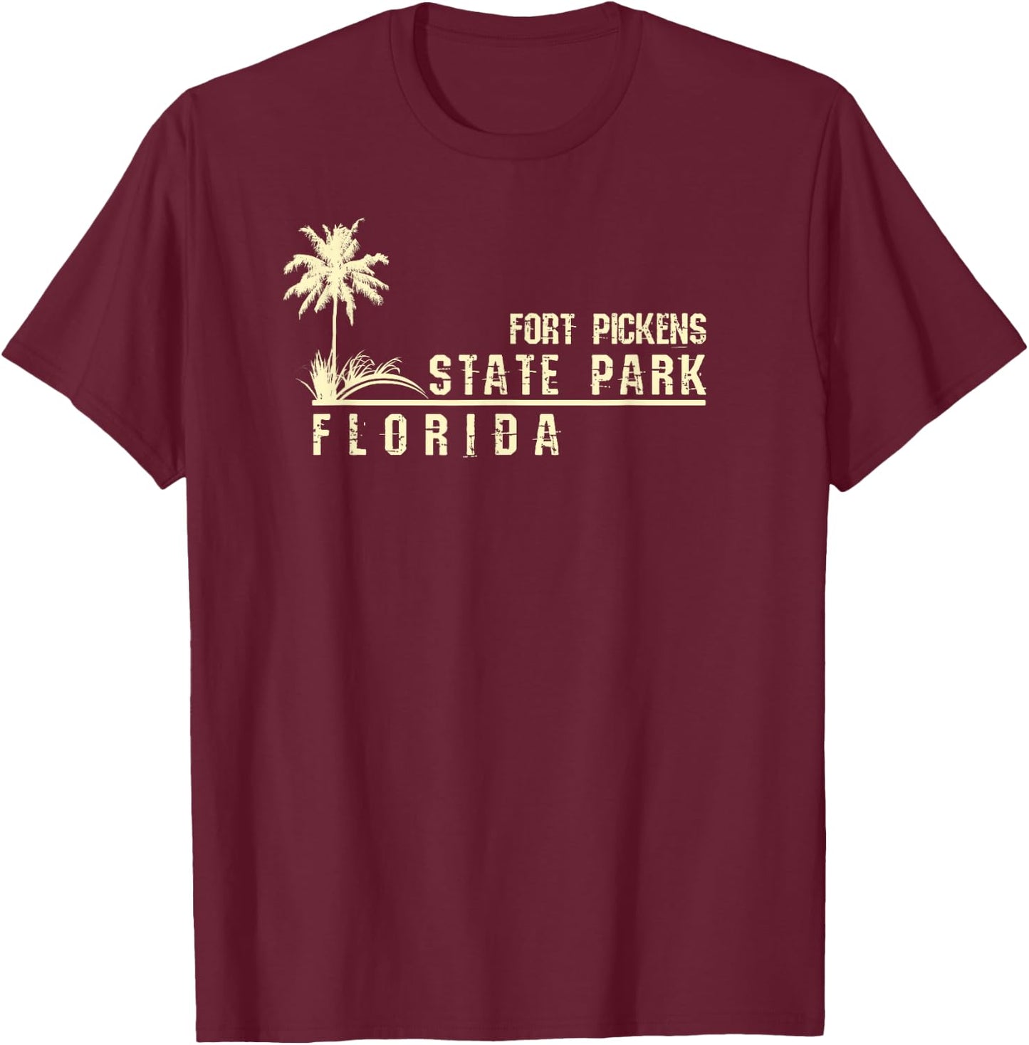 Florida Souvenir Gift Fort Pickens State Park T-Shirt - T-Shirt | Maroon