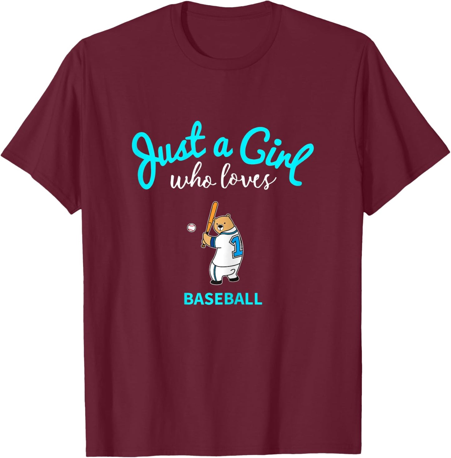 Baseball Shirt for Girls | Kids Baseball T-Shirt - T-Shirt | Maroon