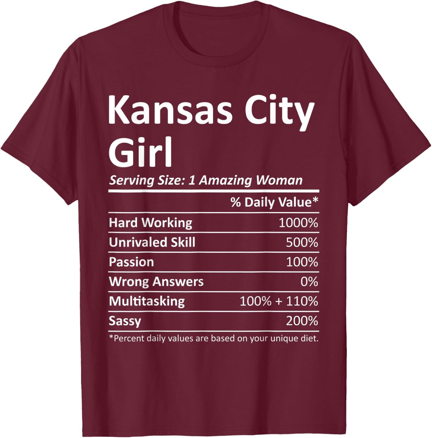 KANSAS CITY GIRL KS KANSAS Funny City Home Roots USA Gift T-Shirt - T-Shirt | Maroon