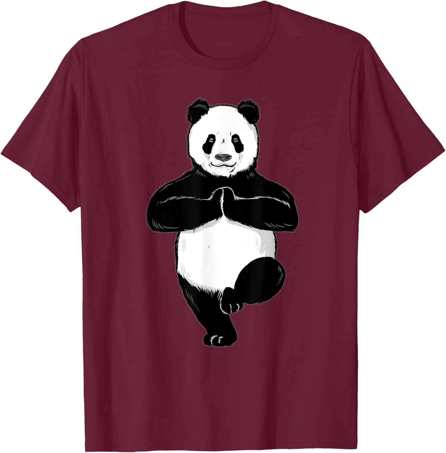 The Mountain Funny Spiritual Yoga Panda Kids Adults T-Shirt - T-Shirt | Maroon