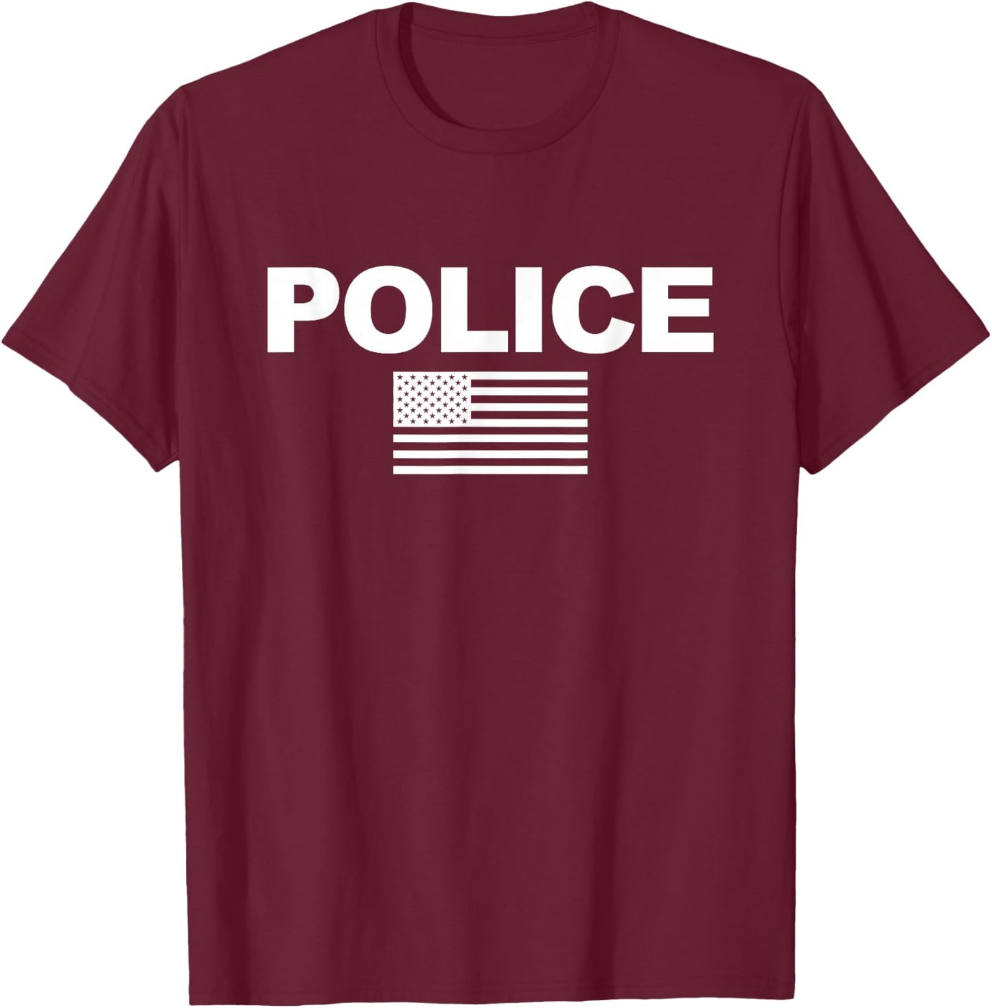 Police Usa American Flag T-Shirt - T-Shirt | Maroon