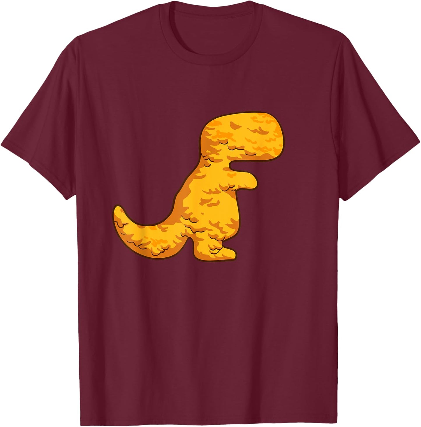 Dino T-Rex Chicken Nugget Pattern Funny Dino Tyrannosaurus T-Shirt - T-Shirt | Maroon