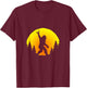 Funny Bigfoot Rock and Roll Sasquatch Believer Sunset T-Shirt - T-Shirt | Maroon