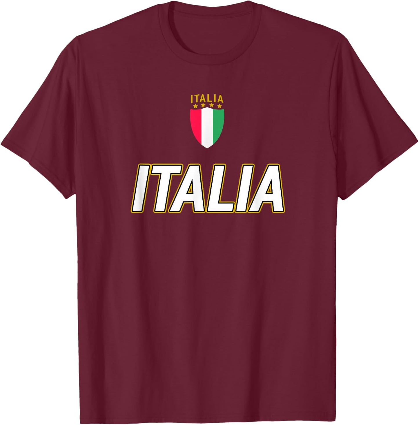 Italia Design, Italian Soccer Jersey Style, Italy Pride T-Shirt - T-Shirt | Maroon