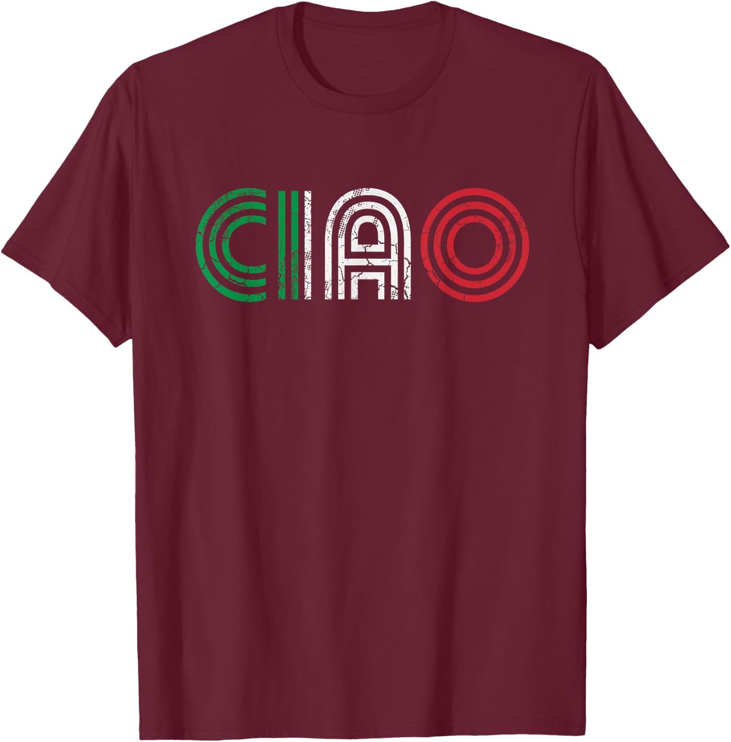 Ciao Italian Italia Italy Italiano Retro Hello Family T-Shirt - T-Shirt | Maroon