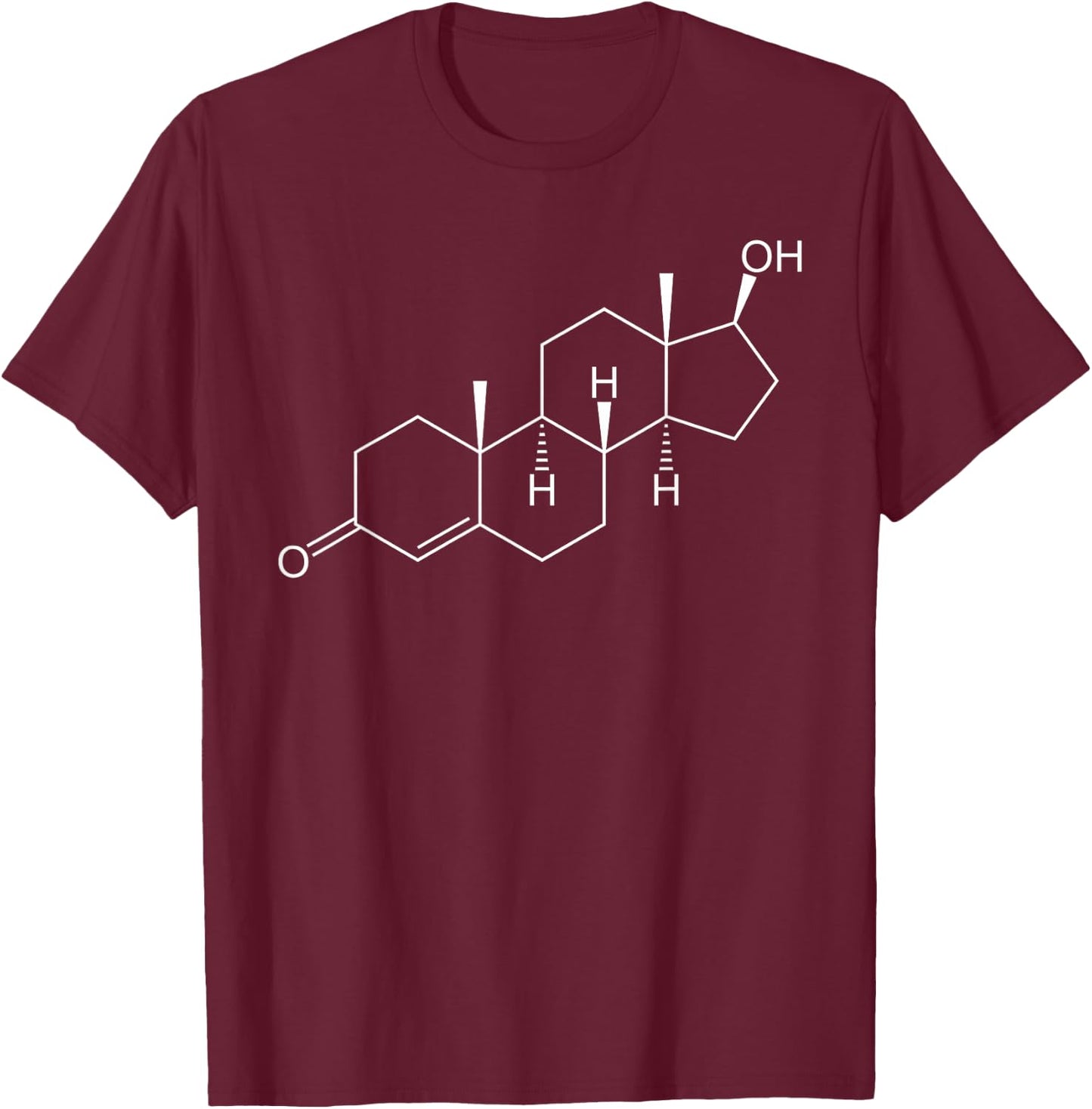 Testosterone Molecule T-Shirt - T-Shirt | Maroon