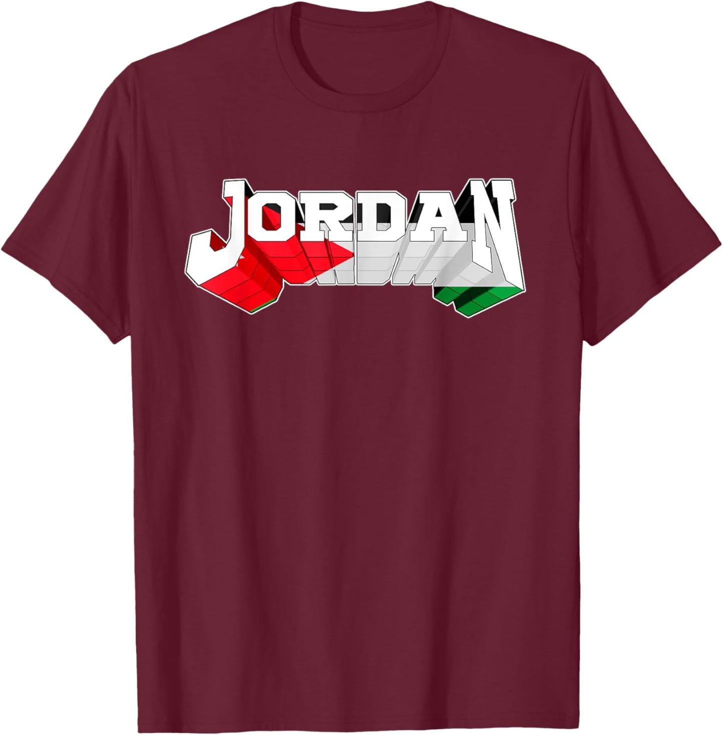 Proud Jordan Flag Jordanian T-Shirt - T-Shirt | Maroon