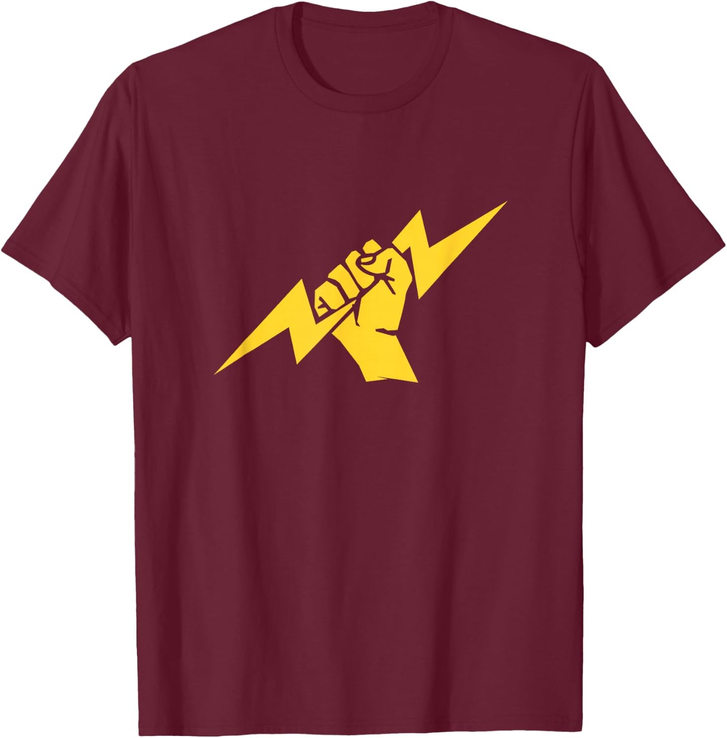Electrician Hand Lightning T-Shirt - T-Shirt | Maroon
