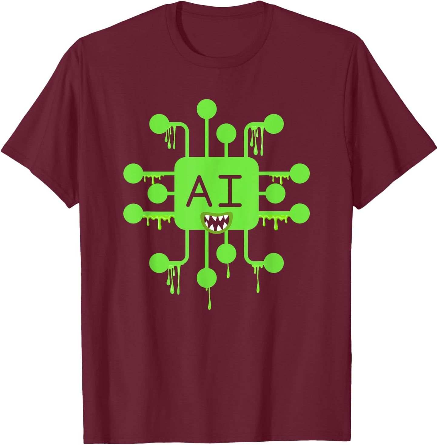 AI Monster of The Year - Artificial Intelligence Halloween T-Shirt - T-Shirt | Maroon