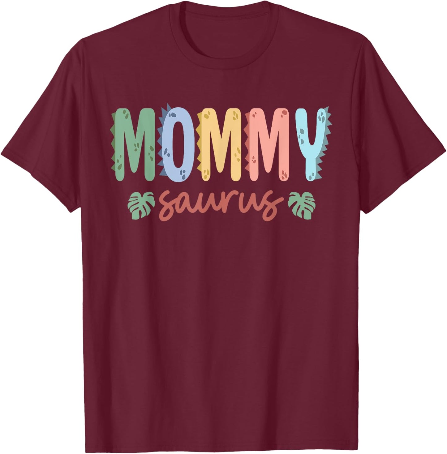 Mommy Saurus Dad Dinosaur Birthday Family Matching T-Shirt - T-Shirt | Maroon